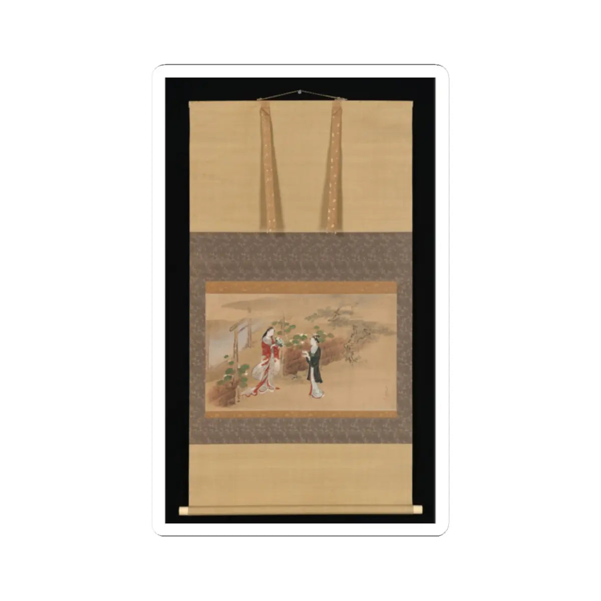 Kawamata Tsunemasa - Evening Faces chapter from The Tale of Genji (Genji monogatari) - 18th century v2 - STICKER Vinyl Kiss-Cut Decal