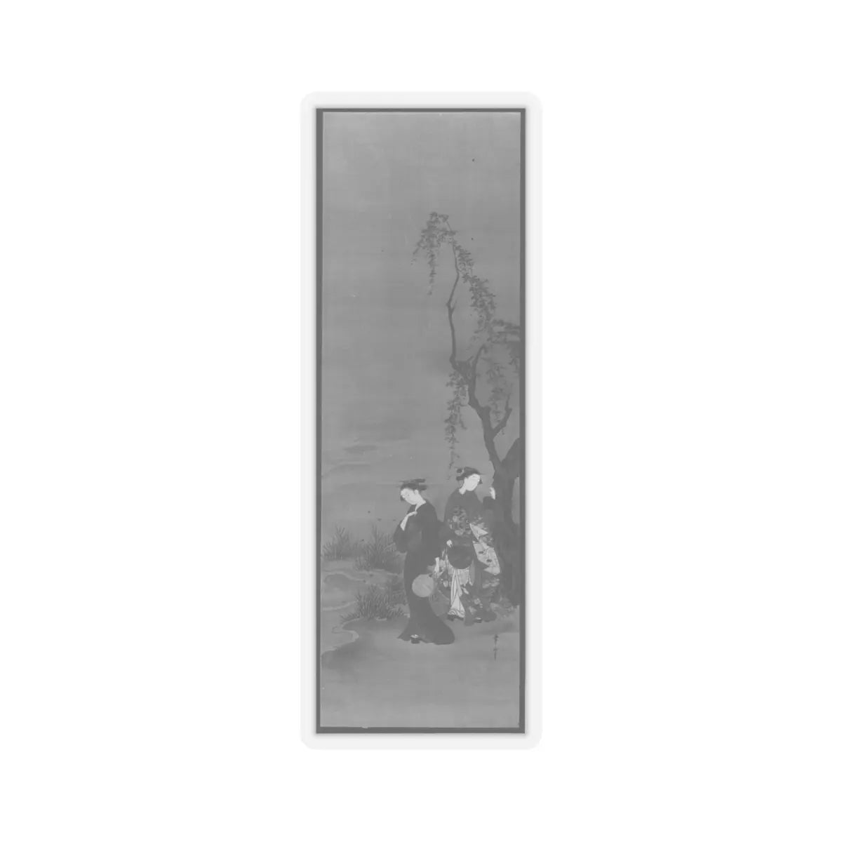 Kawamata Tsunemasa - Two Girls Catching Fireflies - first half of the 18th century - STICKER Vinyl Kiss-Cut Decal