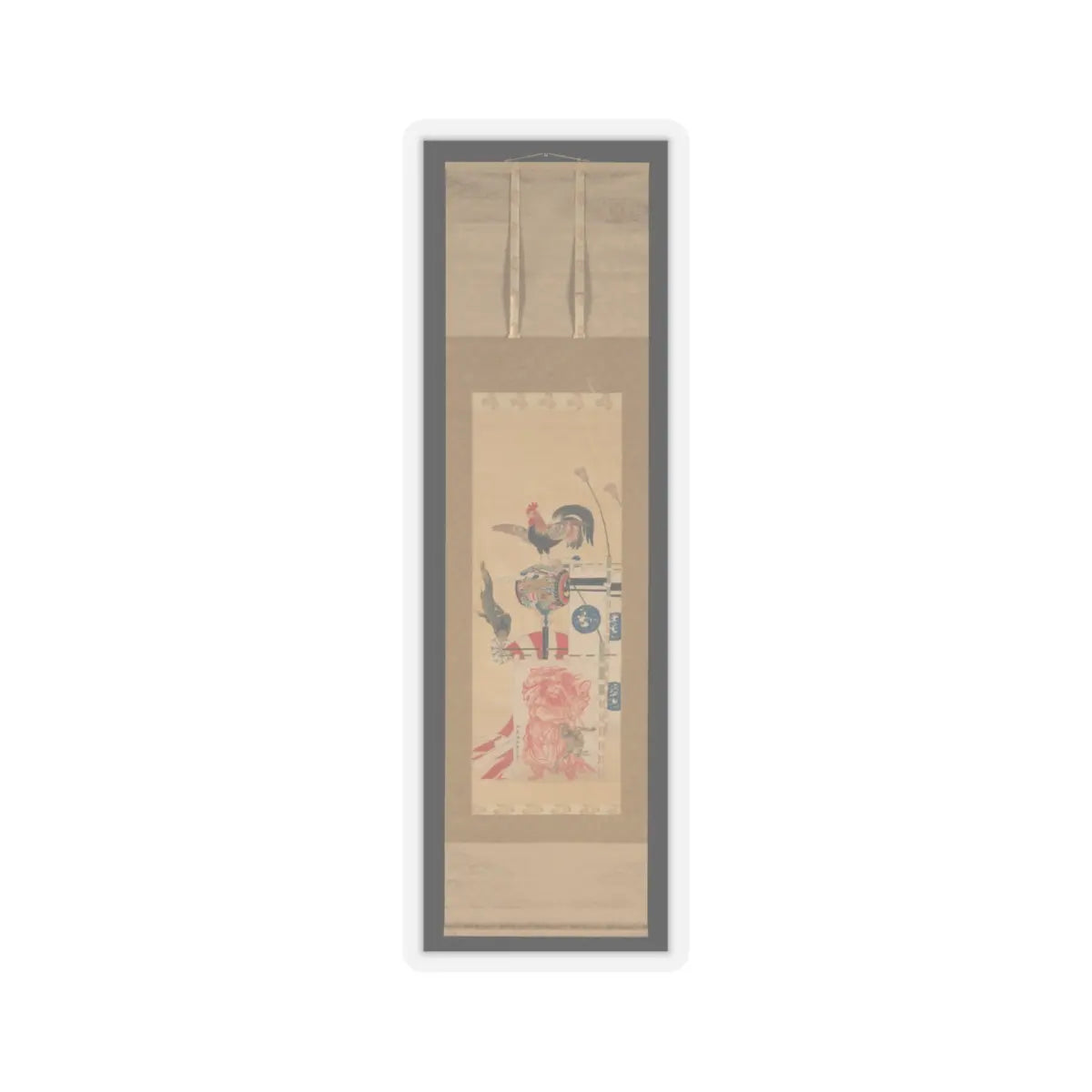 Kawanabe Kyōsai 河鍋暁斎 - Boy’s Day Carp Streamer and Shōki Banner - before 1870 v2 - STICKER Vinyl Kiss-Cut Decal