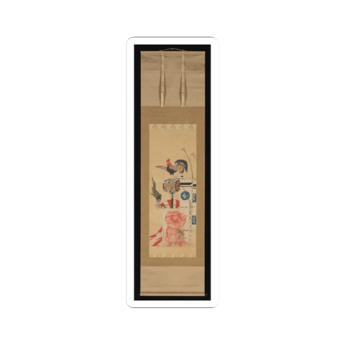 Kawanabe Kyōsai 河鍋暁斎 - Boy’s Day Carp Streamer and Shōki Banner - before 1870 v2 - STICKER Vinyl Kiss-Cut Decal