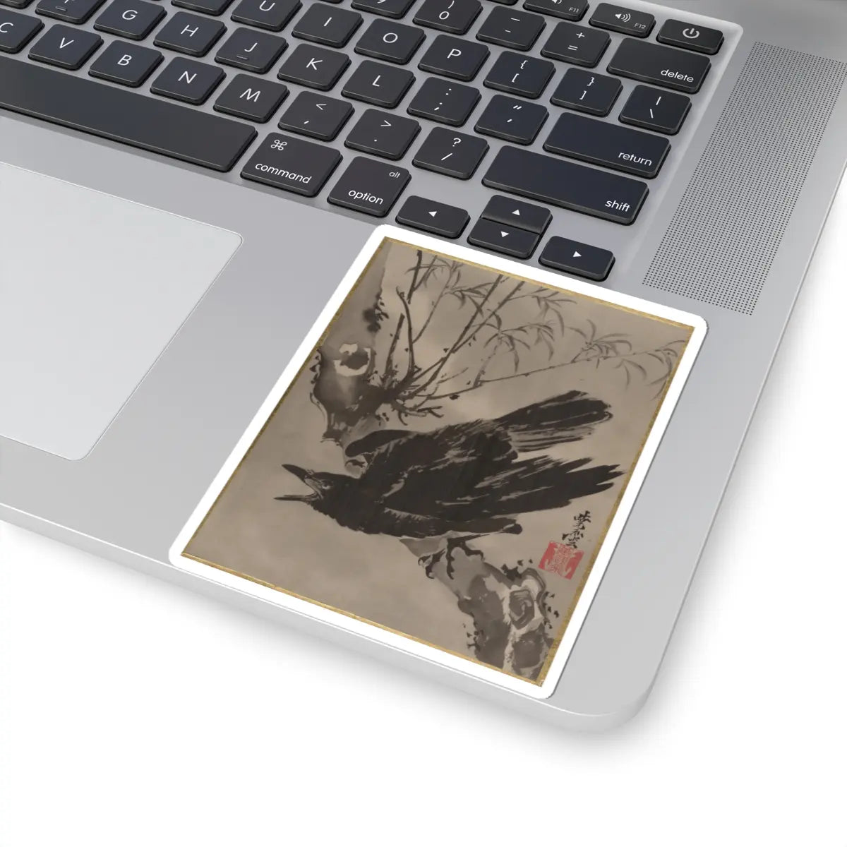 Kawanabe Kyōsai 河鍋暁斎 - Crow on a Branch - ca. 1887 - STICKER Vinyl Kiss-Cut Decal