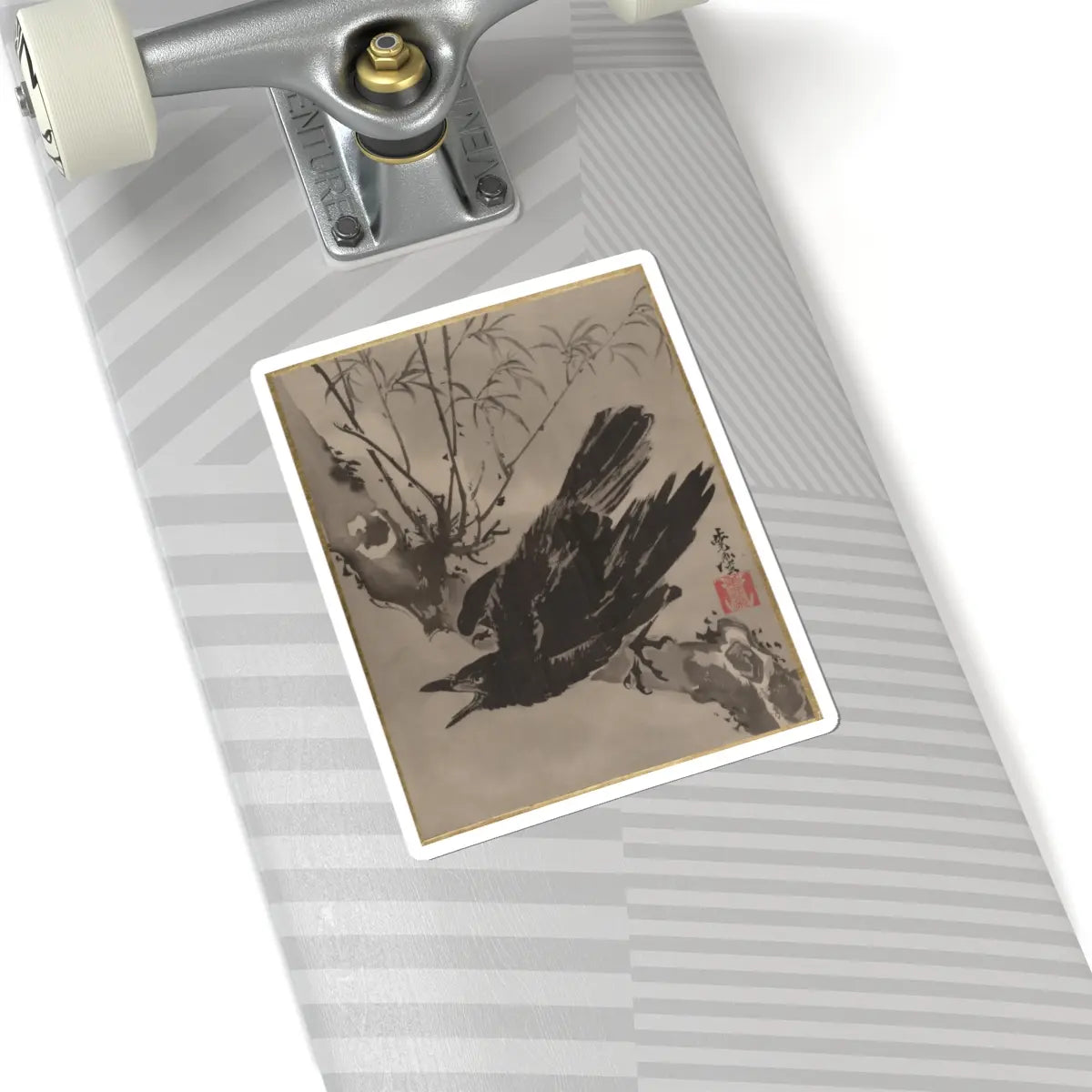 Kawanabe Kyōsai 河鍋暁斎 - Crow on a Branch - ca. 1887 - STICKER Vinyl Kiss-Cut Decal