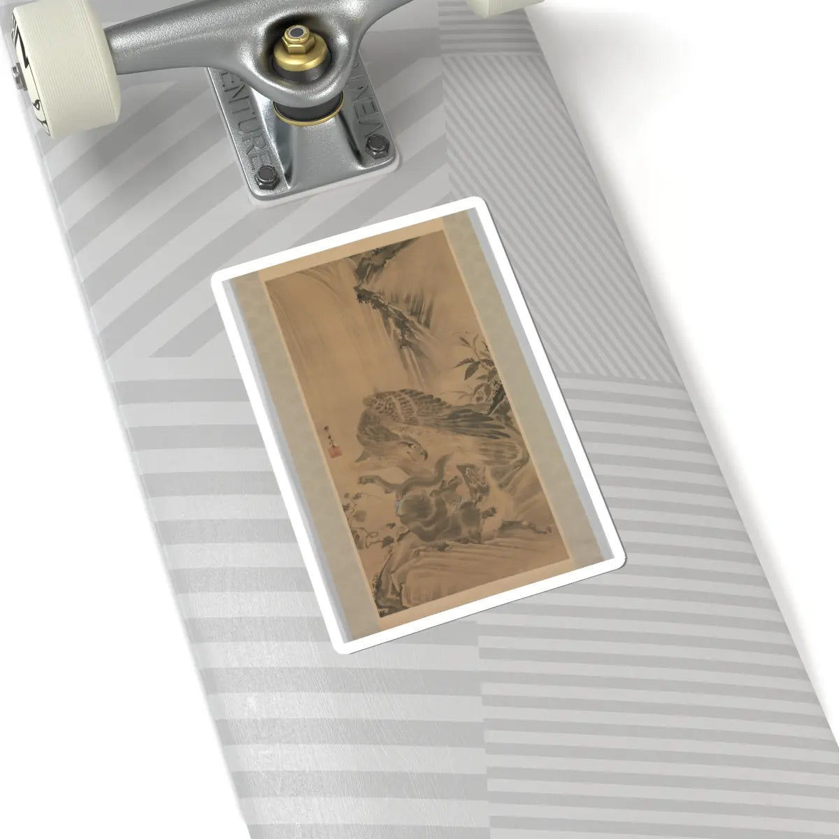 Kawanabe Kyōsai 河鍋暁斎 - Eagle Attacking a Mountain Lion - 1885 v1 - STICKER Vinyl Kiss-Cut Decal