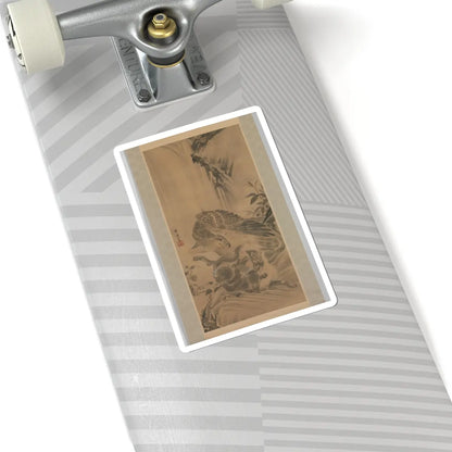 Kawanabe Kyōsai 河鍋暁斎 - Eagle Attacking a Mountain Lion - 1885 v1 - STICKER Vinyl Kiss-Cut Decal