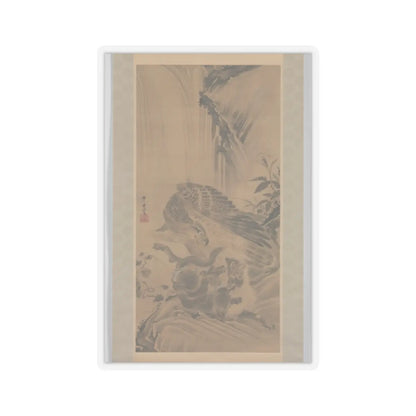 Kawanabe Kyōsai 河鍋暁斎 - Eagle Attacking a Mountain Lion - 1885 v1 - STICKER Vinyl Kiss-Cut Decal