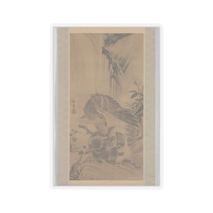 Kawanabe Kyōsai 河鍋暁斎 - Eagle Attacking a Mountain Lion - 1885 v1 - STICKER Vinyl Kiss-Cut Decal