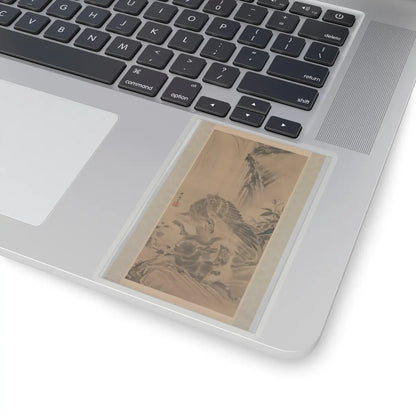 Kawanabe Kyōsai 河鍋暁斎 - Eagle Attacking a Mountain Lion - 1885 v1 - STICKER Vinyl Kiss-Cut Decal