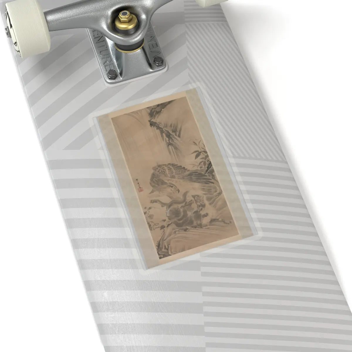 Kawanabe Kyōsai 河鍋暁斎 - Eagle Attacking a Mountain Lion - 1885 v1 - STICKER Vinyl Kiss-Cut Decal