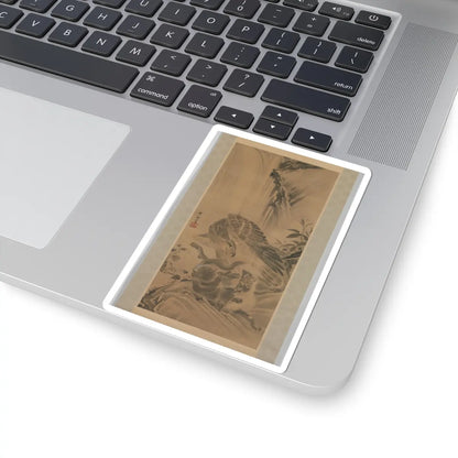 Kawanabe Kyōsai 河鍋暁斎 - Eagle Attacking a Mountain Lion - 1885 v1 - STICKER Vinyl Kiss-Cut Decal