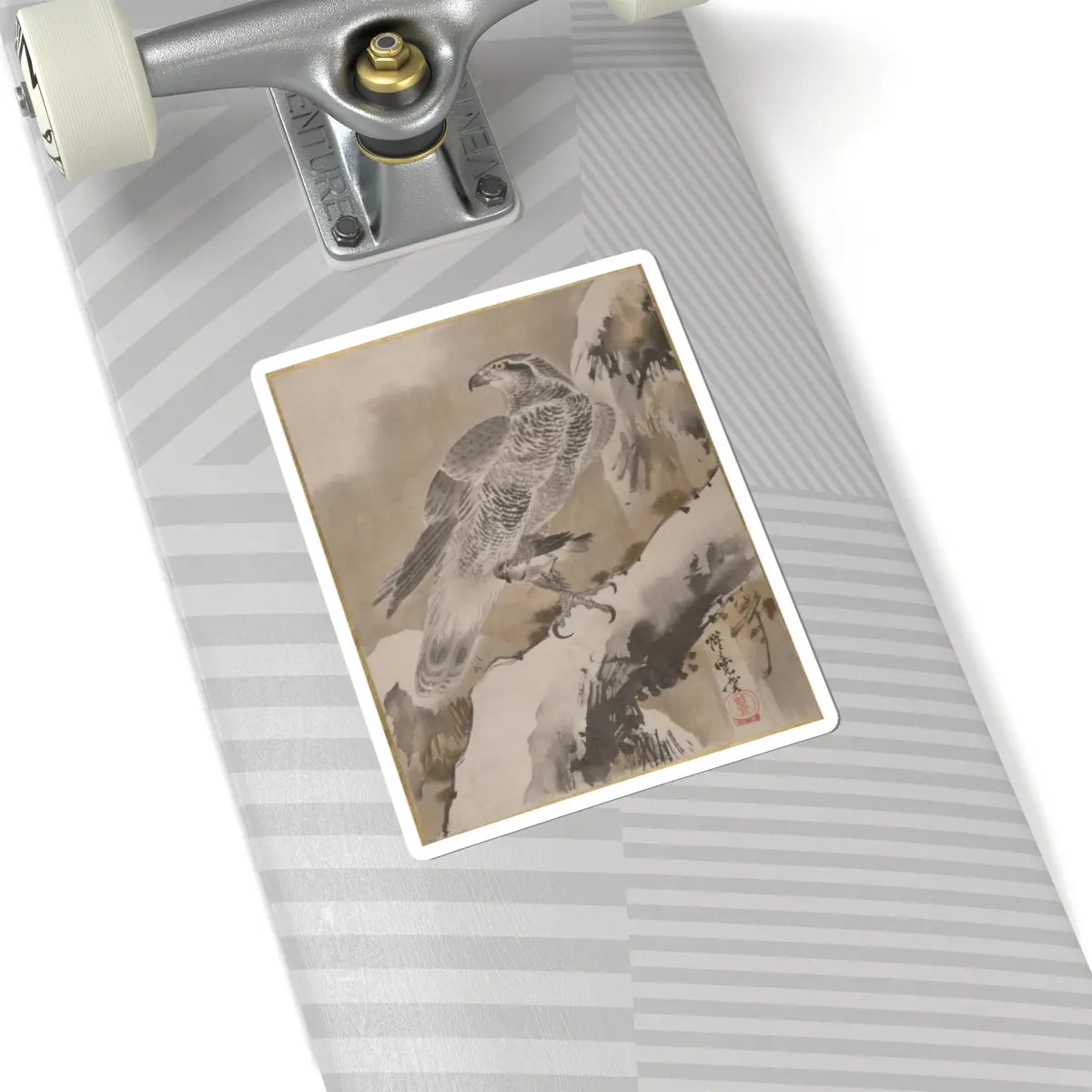 Kawanabe Kyōsai 河鍋暁斎 - Eagle Holding Small Bird - ca. 1887 - STICKER Vinyl Kiss-Cut Decal