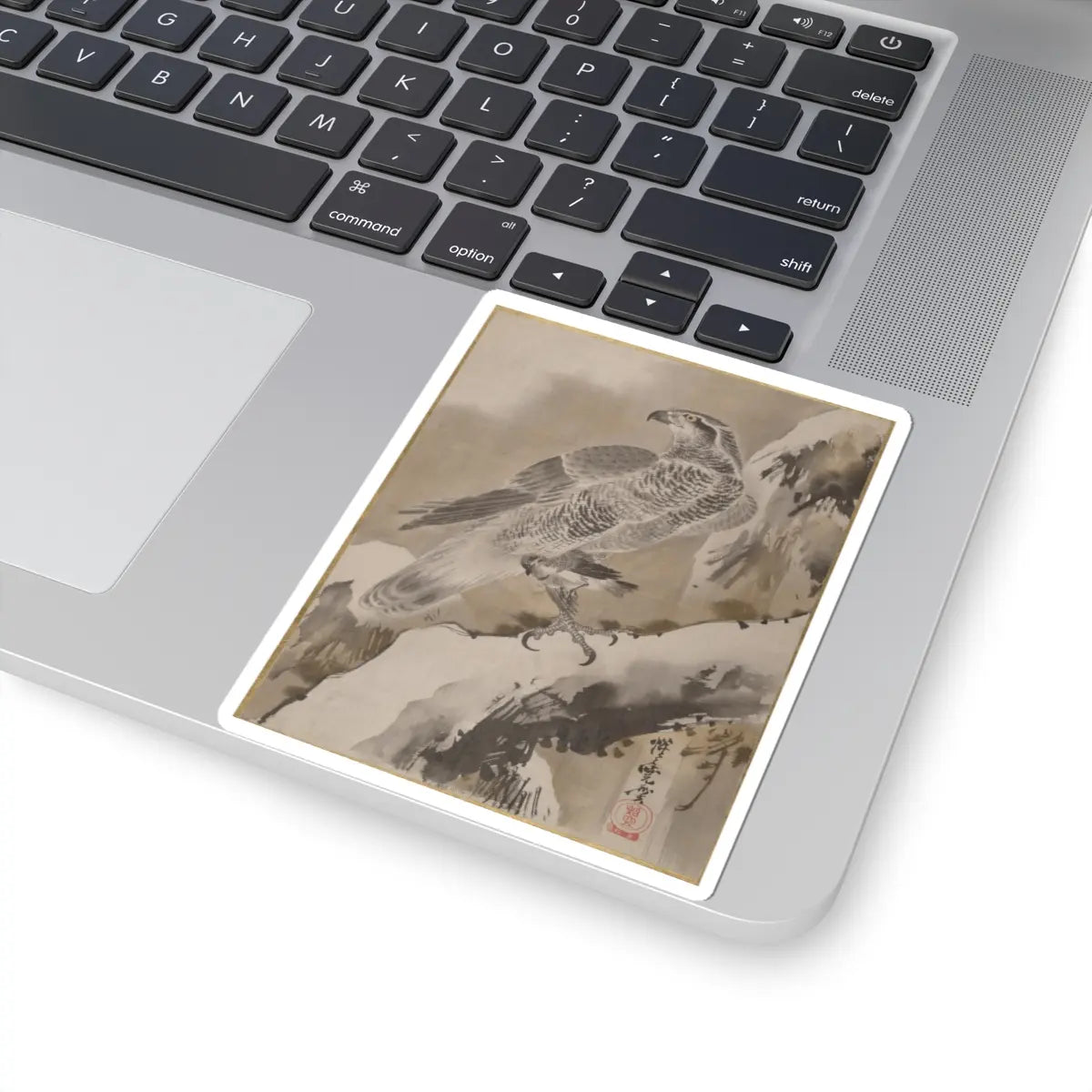 Kawanabe Kyōsai 河鍋暁斎 - Eagle Holding Small Bird - ca. 1887 - STICKER Vinyl Kiss-Cut Decal