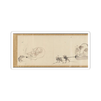 Kawanabe Kyōsai 河鍋暁斎 - Frolicking Figures and Animals - 19th century v12 - STICKER Vinyl Kiss-Cut Decal