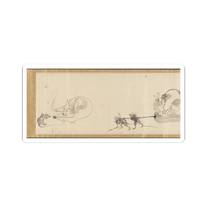 Kawanabe Kyōsai 河鍋暁斎 - Frolicking Figures and Animals - 19th century v12 - STICKER Vinyl Kiss-Cut Decal