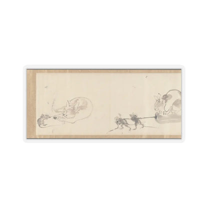 Kawanabe Kyōsai 河鍋暁斎 - Frolicking Figures and Animals - 19th century v12 - STICKER Vinyl Kiss-Cut Decal