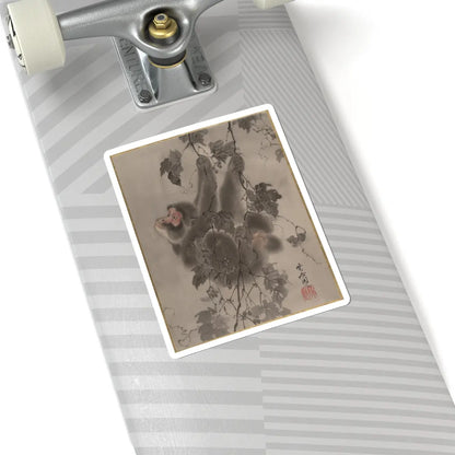 Kawanabe Kyōsai 河鍋暁斎 - Monkey Hanging from Grapevines - ca. 1887 - STICKER Vinyl Kiss-Cut Decal