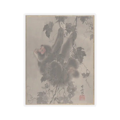 Kawanabe Kyōsai 河鍋暁斎 - Monkey Hanging from Grapevines - ca. 1887 - STICKER Vinyl Kiss-Cut Decal