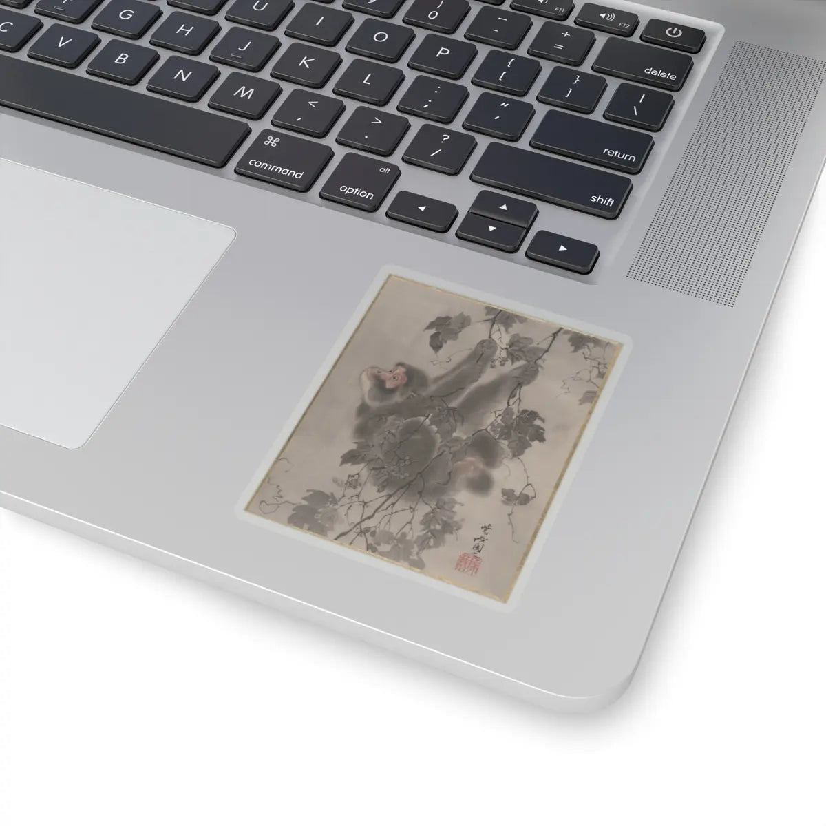 Kawanabe Kyōsai 河鍋暁斎 - Monkey Hanging from Grapevines - ca. 1887 - STICKER Vinyl Kiss-Cut Decal