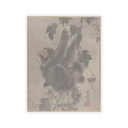 Kawanabe Kyōsai 河鍋暁斎 - Monkey Hanging from Grapevines - ca. 1887 - STICKER Vinyl Kiss-Cut Decal
