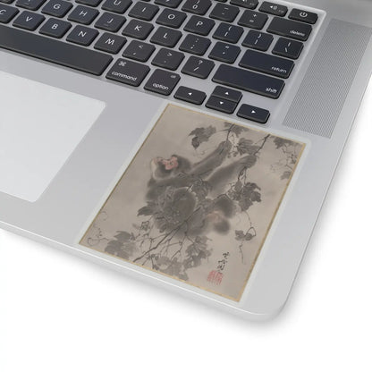 Kawanabe Kyōsai 河鍋暁斎 - Monkey Hanging from Grapevines - ca. 1887 - STICKER Vinyl Kiss-Cut Decal