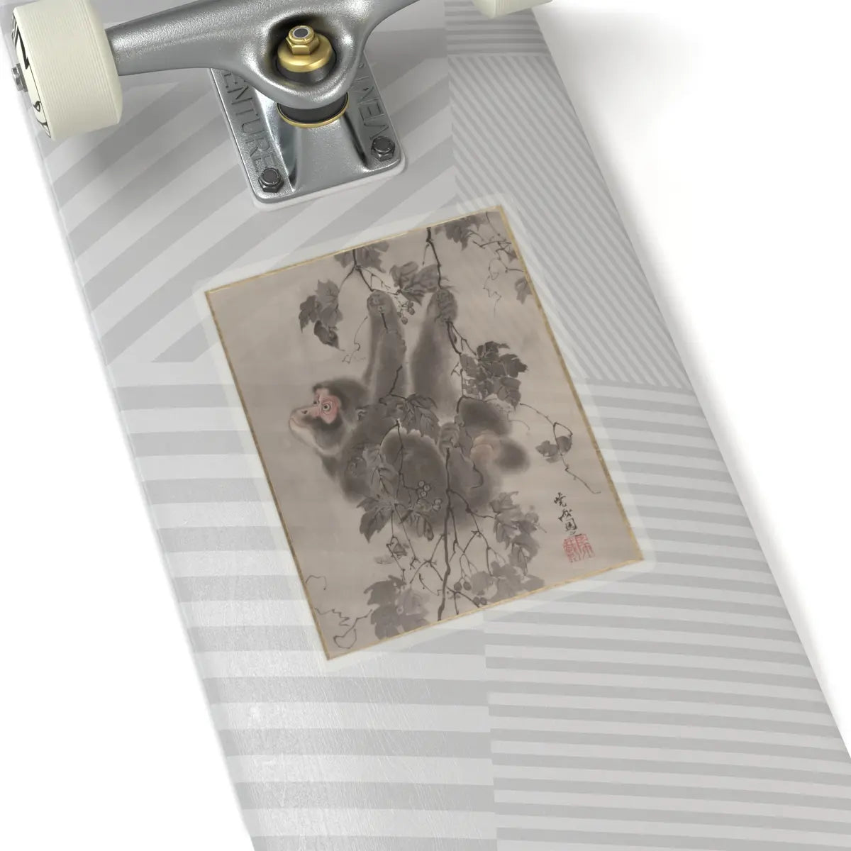 Kawanabe Kyōsai 河鍋暁斎 - Monkey Hanging from Grapevines - ca. 1887 - STICKER Vinyl Kiss-Cut Decal