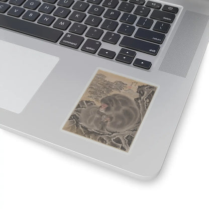 Kawanabe Kyōsai 河鍋暁斎 - Monkeys - March 1888 - STICKER Vinyl Kiss-Cut Decal