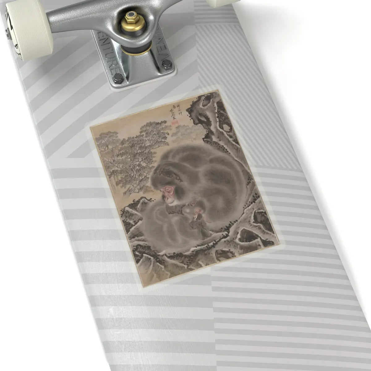 Kawanabe Kyōsai 河鍋暁斎 - Monkeys - March 1888 - STICKER Vinyl Kiss-Cut Decal
