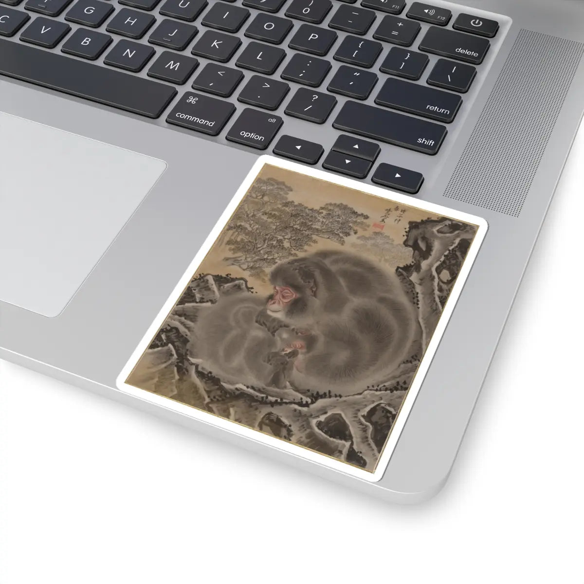 Kawanabe Kyōsai 河鍋暁斎 - Monkeys - March 1888 - STICKER Vinyl Kiss-Cut Decal