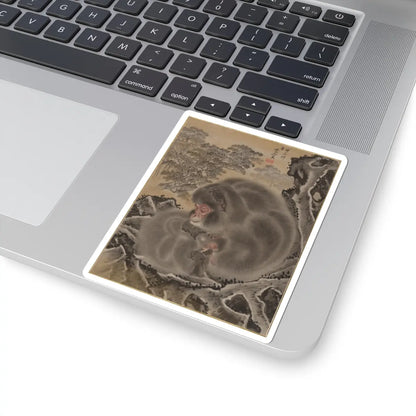 Kawanabe Kyōsai 河鍋暁斎 - Monkeys - March 1888 - STICKER Vinyl Kiss-Cut Decal