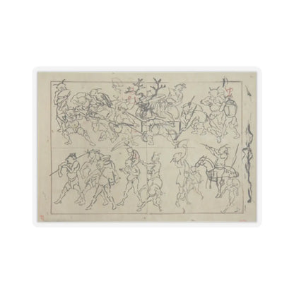 Kawanabe Kyōsai 河鍋暁斎 - Preliminary Drawings of Demons - late 19th century - STICKER Vinyl Kiss-Cut Decal