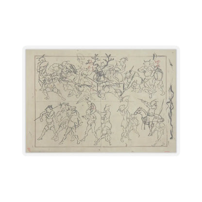 Kawanabe Kyōsai 河鍋暁斎 - Preliminary Drawings of Demons - late 19th century - STICKER Vinyl Kiss-Cut Decal