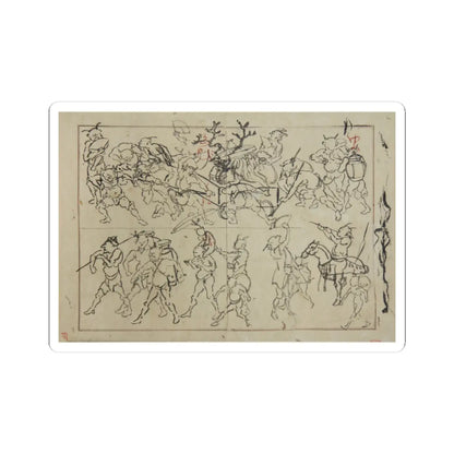 Kawanabe Kyōsai 河鍋暁斎 - Preliminary Drawings of Demons - late 19th century - STICKER Vinyl Kiss-Cut Decal