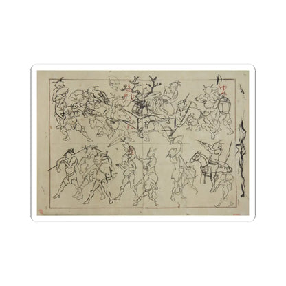 Kawanabe Kyōsai 河鍋暁斎 - Preliminary Drawings of Demons - late 19th century - STICKER Vinyl Kiss-Cut Decal