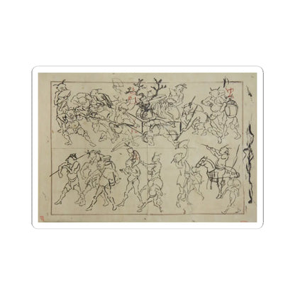 Kawanabe Kyōsai 河鍋暁斎 - Preliminary Drawings of Demons - late 19th century - STICKER Vinyl Kiss-Cut Decal