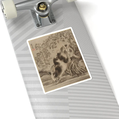 Kawanabe Kyōsai 河鍋暁斎 - Rabbits - ca. 1887 - STICKER Vinyl Kiss-Cut Decal