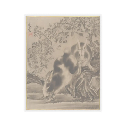Kawanabe Kyōsai 河鍋暁斎 - Rabbits - ca. 1887 - STICKER Vinyl Kiss-Cut Decal