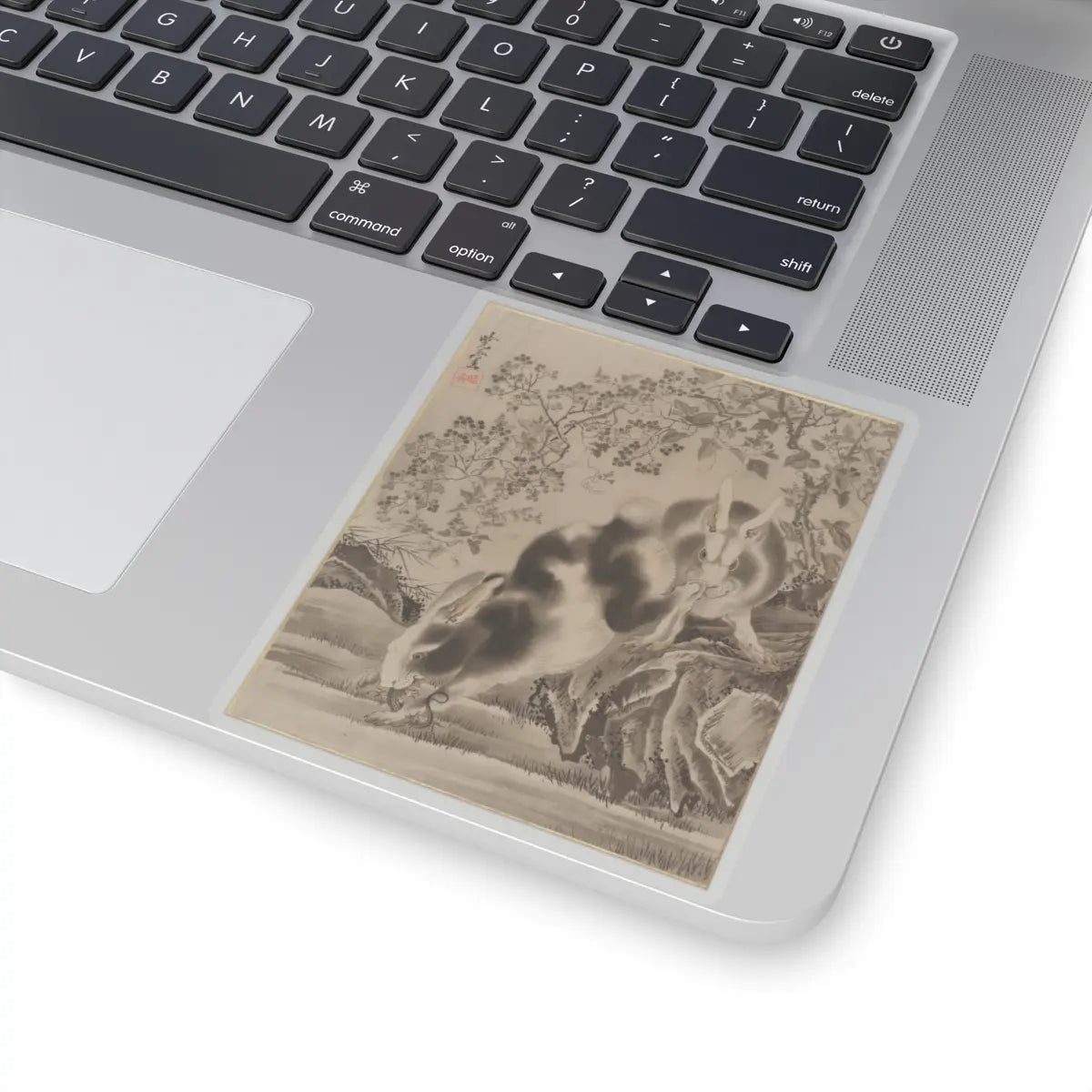 Kawanabe Kyōsai 河鍋暁斎 - Rabbits - ca. 1887 - STICKER Vinyl Kiss-Cut Decal