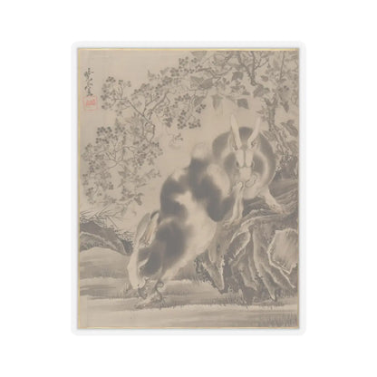 Kawanabe Kyōsai 河鍋暁斎 - Rabbits - ca. 1887 - STICKER Vinyl Kiss-Cut Decal
