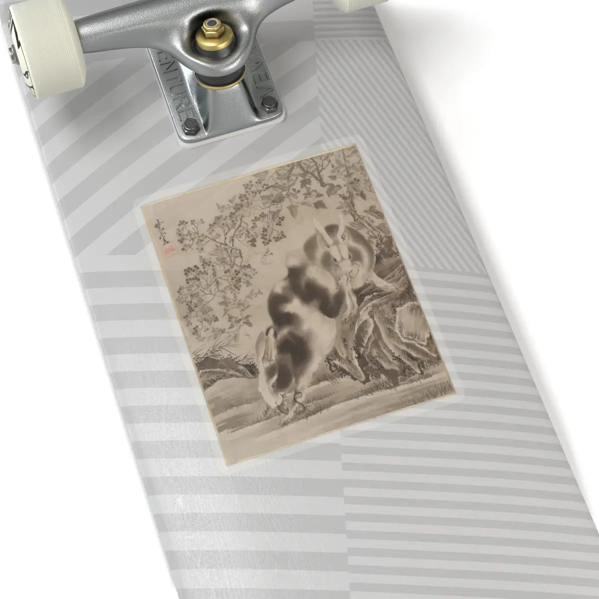 Kawanabe Kyōsai 河鍋暁斎 - Rabbits - ca. 1887 - STICKER Vinyl Kiss-Cut Decal