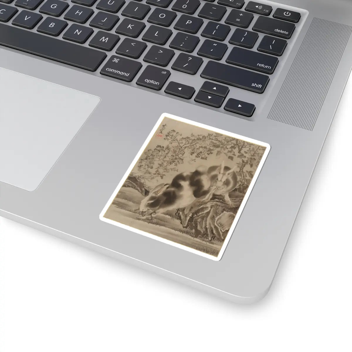 Kawanabe Kyōsai 河鍋暁斎 - Rabbits - ca. 1887 - STICKER Vinyl Kiss-Cut Decal