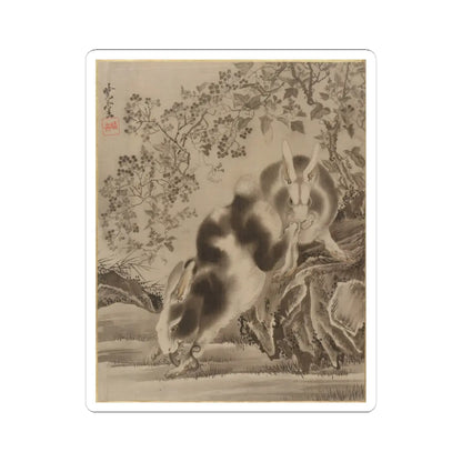 Kawanabe Kyōsai 河鍋暁斎 - Rabbits - ca. 1887 - STICKER Vinyl Kiss-Cut Decal