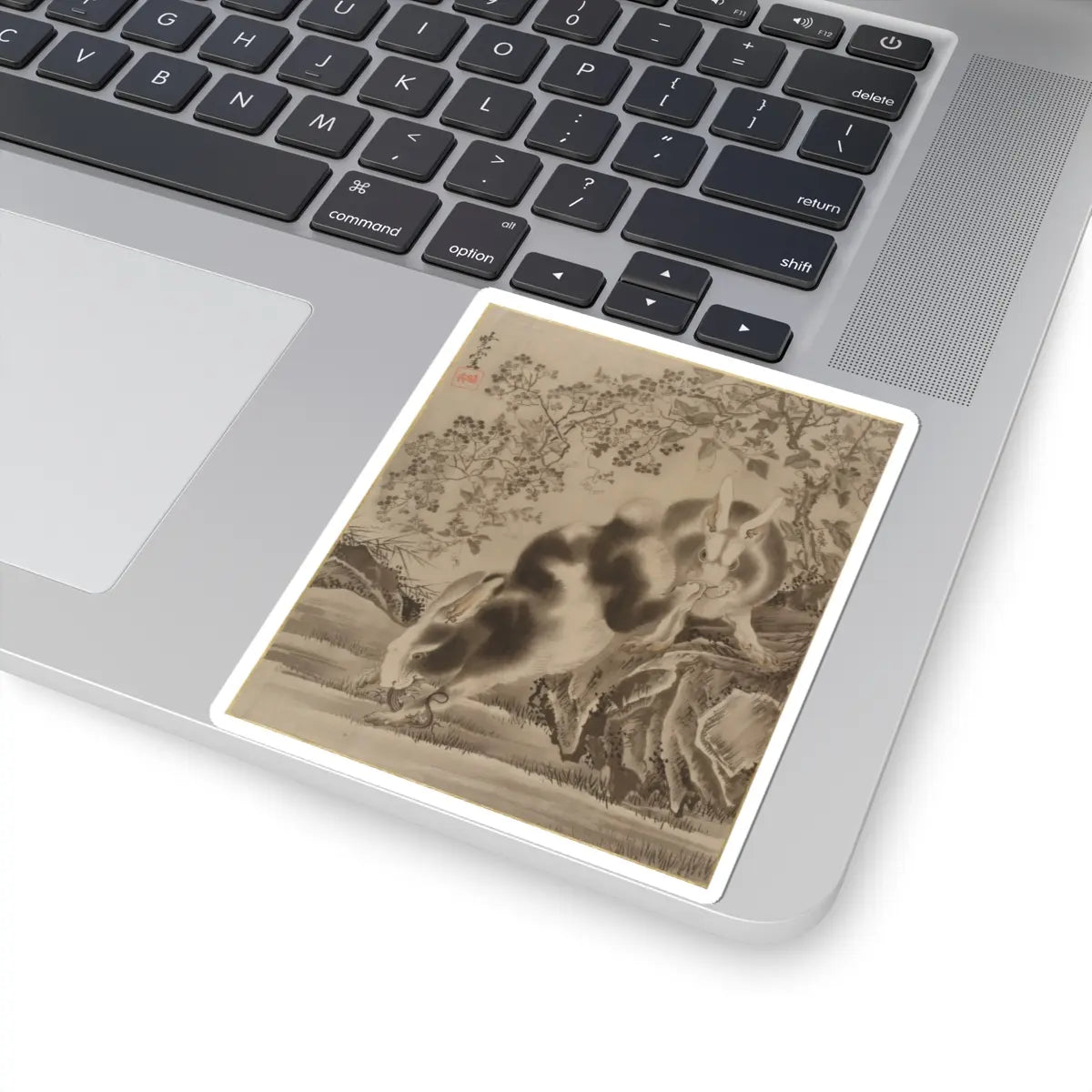 Kawanabe Kyōsai 河鍋暁斎 - Rabbits - ca. 1887 - STICKER Vinyl Kiss-Cut Decal