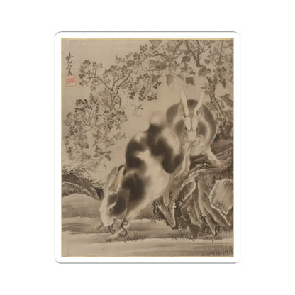 Kawanabe Kyōsai 河鍋暁斎 - Rabbits - ca. 1887 - STICKER Vinyl Kiss-Cut Decal