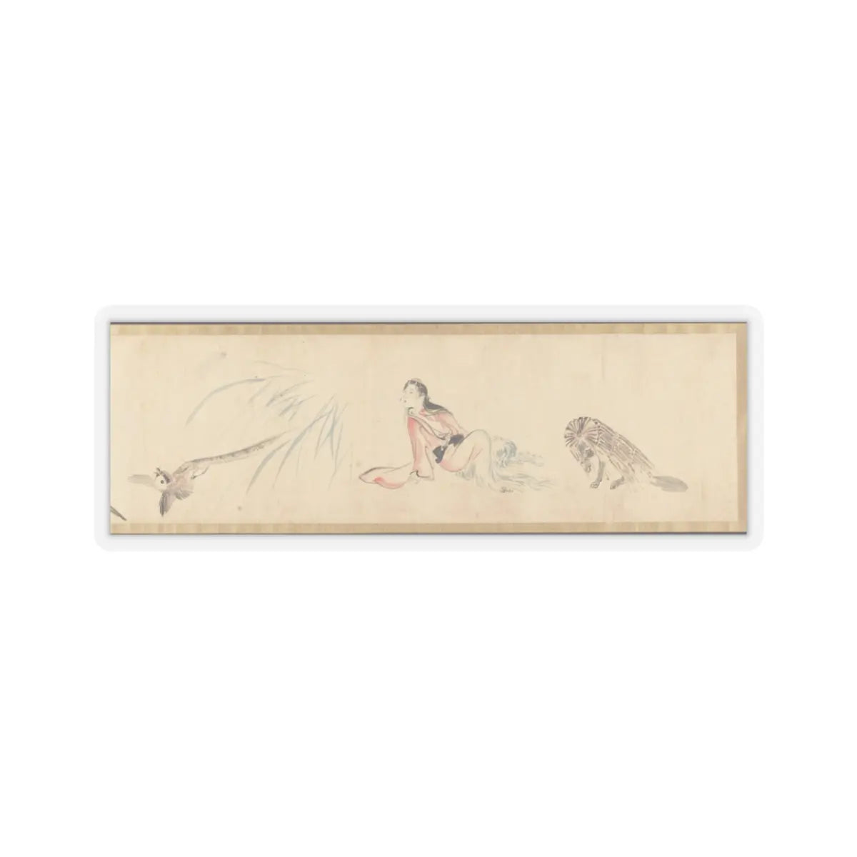Kawanabe Kyōsai 河鍋暁斎 - Sketches of Birds and Animals - late 19th century, before 1870 v2 - STICKER Vinyl Kiss-Cut Decal