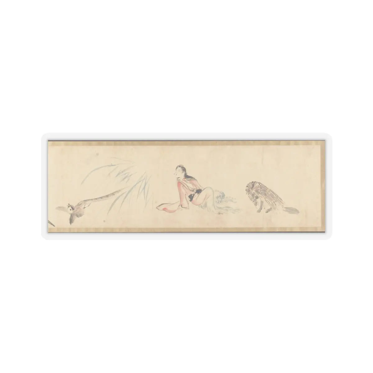 Kawanabe Kyōsai 河鍋暁斎 - Sketches of Birds and Animals - late 19th century, before 1870 v2 - STICKER Vinyl Kiss-Cut Decal
