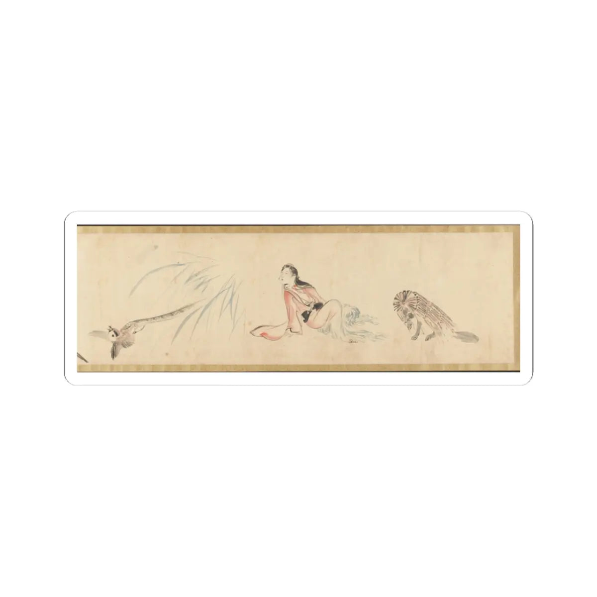 Kawanabe Kyōsai 河鍋暁斎 - Sketches of Birds and Animals - late 19th century, before 1870 v2 - STICKER Vinyl Kiss-Cut Decal