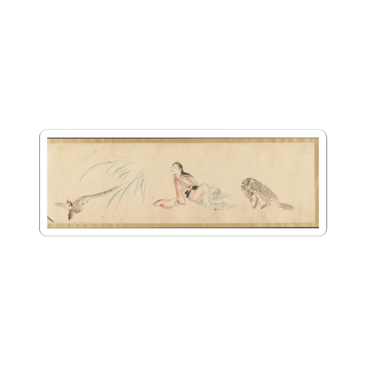 Kawanabe Kyōsai 河鍋暁斎 - Sketches of Birds and Animals - late 19th century, before 1870 v2 - STICKER Vinyl Kiss-Cut Decal