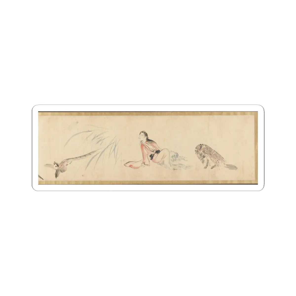 Kawanabe Kyōsai 河鍋暁斎 - Sketches of Birds and Animals - late 19th century, before 1870 v2 - STICKER Vinyl Kiss-Cut Decal