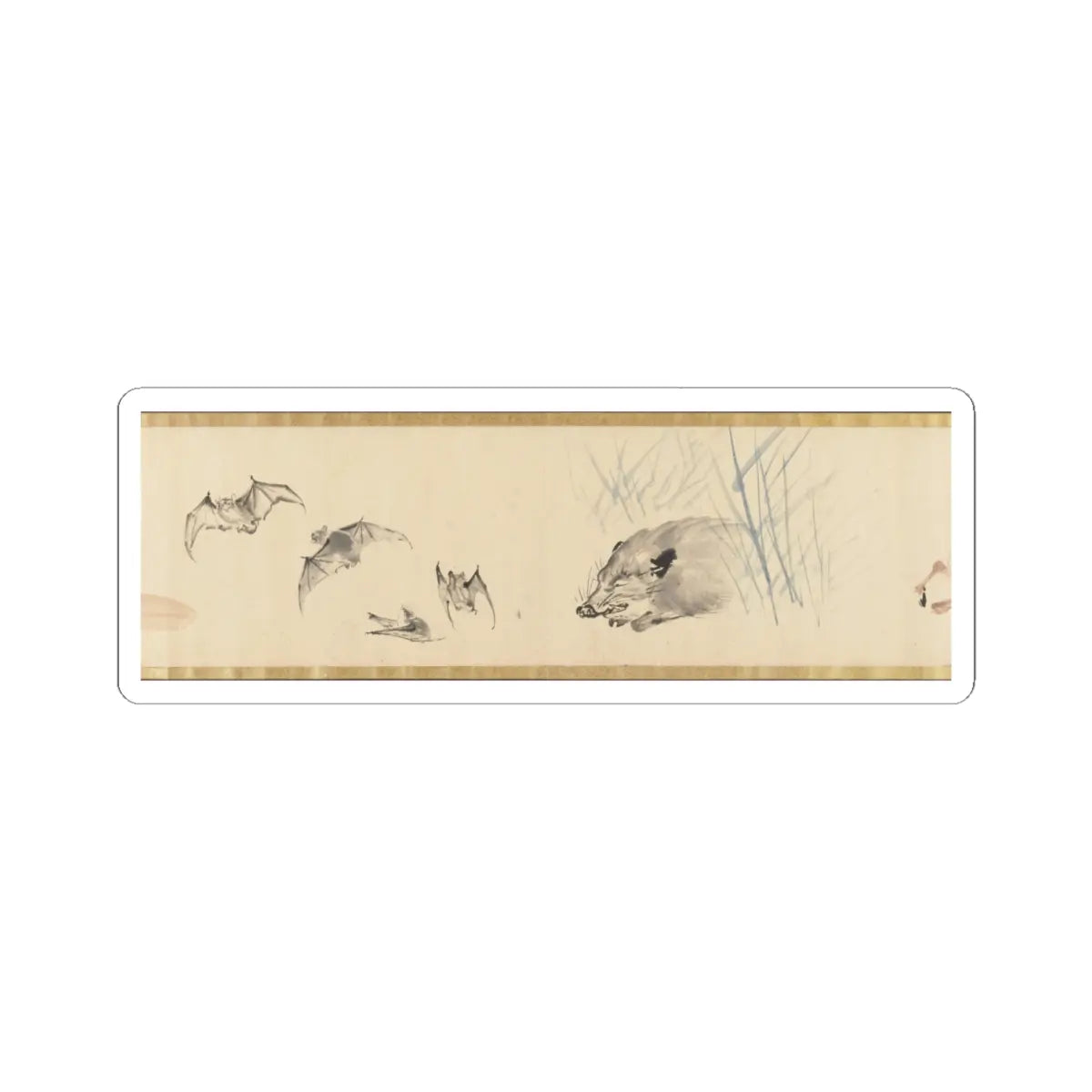 Kawanabe Kyōsai 河鍋暁斎 - Sketches of Birds and Animals - late 19th century, before 1870 v6 - STICKER Vinyl Kiss-Cut Decal