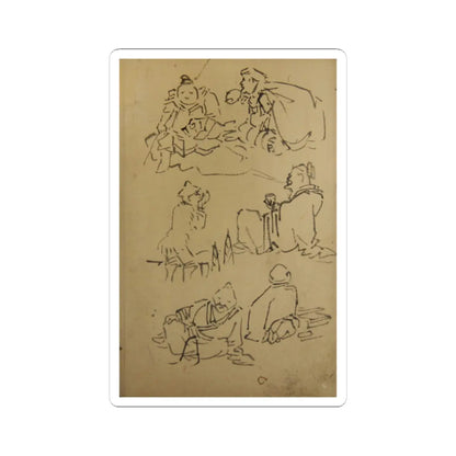 Kawanabe Kyōsai 河鍋暁斎 - Sketches of East Asian Legendary Figures - late 19th century - STICKER Vinyl Kiss-Cut Decal
