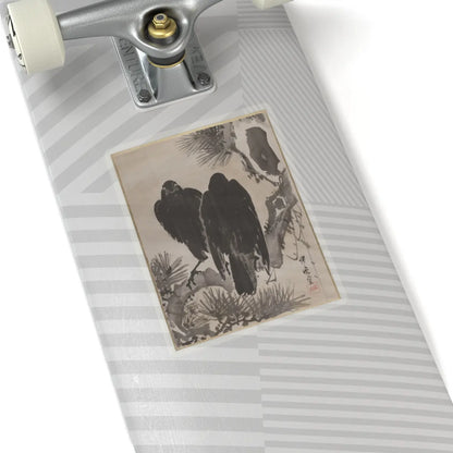 Kawanabe Kyōsai 河鍋暁斎 - Two Crows on a Pine Branch - ca. 1887 - STICKER Vinyl Kiss-Cut Decal